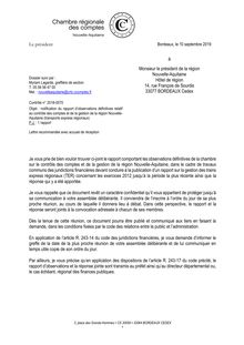 Rapport de la chambre régionale des comptes sur la gestion des TER en Nouvelle-Aquitaine
