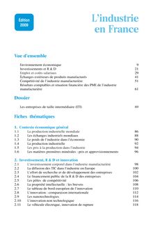 Sommaire - L industrie en France - Insee Références web - Édition 2009