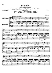 Partition complète, Seufzer, D.198, Sighs, Schubert, Franz