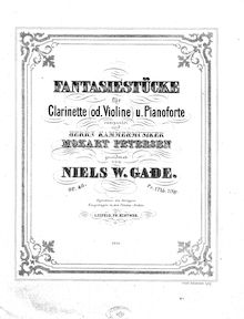 Partition Score et parties - complete, 4 Fantasiestücke pour clarinette (violon) et Piano, Op.43