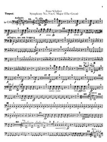 Partition timbales, Symphony No.9, Die »Große« (“The Great”)