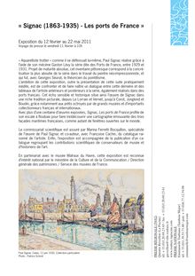 comm presse expo signac.pdf - « Signac (1863-1935) - Les ports de ...