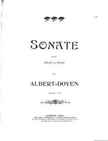 Partition de piano, violon Sonata, F sharp minor, Doyen, Albert