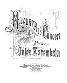 Score, Mazurka de Concert No.1, Op.8, C minor, Zarębski, Juliusz