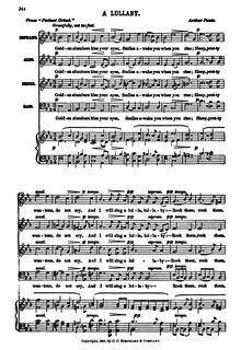Partition complète, A Lullaby, E♭ major, Foote, Arthur