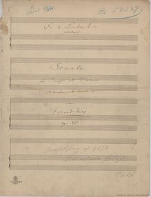 Partition complète, violon Sonata No.3, Op.45, Grieg, Edvard