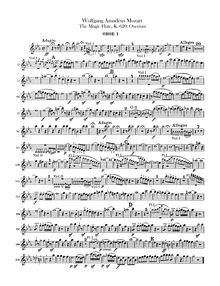 Partition hautbois 1, 2, Die Zauberflöte, The Magic Flute, Mozart, Wolfgang Amadeus par Wolfgang Amadeus Mozart