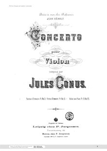 Partition de piano et partition de violon, violon Concerto par Yuly Konyus