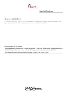 Œuvres collectives   ; n°1 ; vol.63, pg 191-214