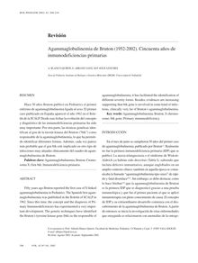 Agammaglobulinemia de Bruton (1952-2002). Cincuenta años de inmunodeficiencias primarias