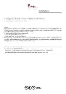 L image du Buddha dans la statuaire birmane - article ; n°1 ; vol.40, pg 32-40