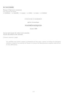 Ecricome 1999 mathematiques classe prepa hec (eco)