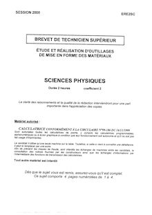 Btsrealout sciences physiques 2005