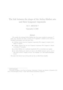 The link between the shape of the Aubry Mather sets and their Lyapunov exponents