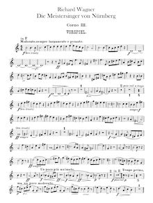 Partition cor 3, 4 (en F), Die Meistersinger von Nürnberg, Wagner, Richard