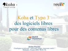 Koha et Typo 3.pdt.pdf - Mediadix : Centre de Formation aux ...