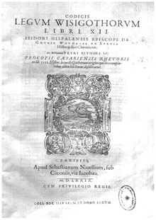 Codicis legum Wisigothorum libri XII