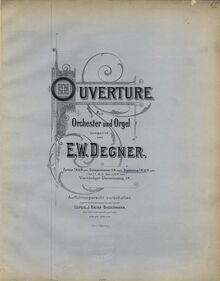 Partition couverture couleur, Overture pour orgue et orchestre, E minor