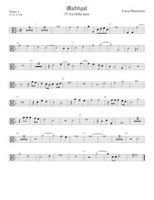 Partition ténor viole de gambe 1, alto clef, madrigaux pour 5 voix par  Luca Marenzio