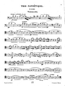 Partition de violoncelle (alternate to basson), Trio pathétique