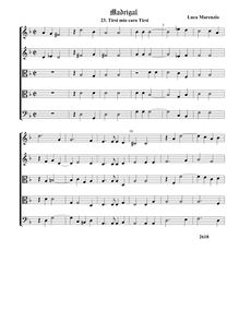 Partition , Tirsi mio caro Tirsi - partition complète (Tr Tr T T B), madrigaux pour 5 voix