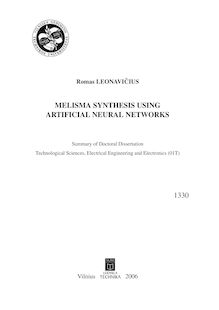 Melizmų sintezė dirbtinių neuronų tinklais ; Melisma Synthesis Using Artificial Neural Networks