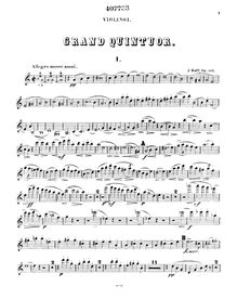 Partition violon 1, Piano quintette, Op.107, Raff, Joachim