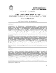 APPLICATION OF A HEURISTIC METHOD FOR THE ESTIMATION OF S-WAVE VELOCITY STRUCTURE