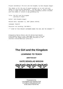 The Girl and the Kingdom - Learning to Teach