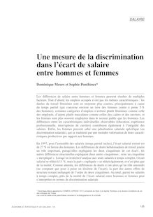 Une mesure de la discrimination dans l écart de salaire entre hommes et femmes - article ; n°1 ; vol.337, pg 135-158