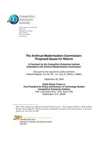 CEI Antitrust Modernization Commission comment -FINAL
