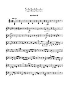 Partition violons II, pour Tsar s Bride, Царская Невеста ; Des Zarenbraut ; La fiancée du Tzar