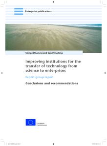 Improving institutions for the transfer of technology from science to enterprises