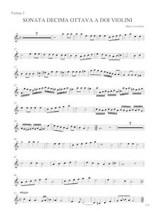 Partition violon 2, Sonata Decima Ottava pour 2 violons et Continuo