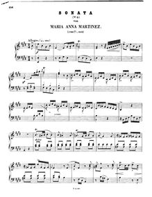 Partition complète, Sonata No.3, E major, Martinez, Marianne