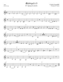 Partition ténor viole de gambe 1, aigu clef, Madrigali A Cinque Voci. Quatro Libro par Carlo Gesualdo