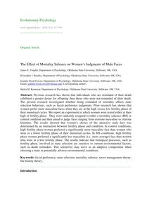 The effect of mortality salience on women’s judgments of male faces