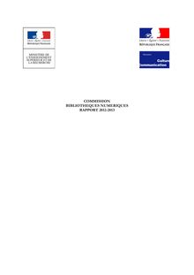 Rapport : Commission bibliotheques numeriques rapport 2012-2013