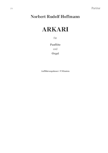 Partition complète, Arkari, für Panflöte und Orgel, Hoffmann, Norbert Rudolf