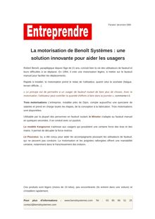 La motorisation de Benoît Systèmes : une solution innovante pour aider les usagers