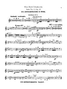 Partition trompette 1, 2 (D, F),  No.1, D minor, Tchaikovsky, Pyotr