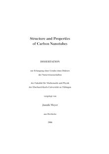 Structure and properties of carbon nanotubes [Elektronische Ressource] / vorgelegt von Jannik Meyer
