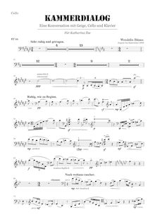 Partition violoncelle , partie, Kammerdialog pour Piano Trio, Bitzan, Wendelin