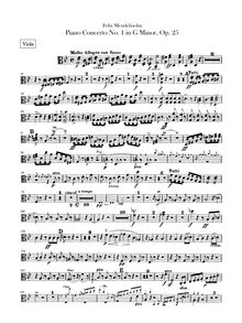 Partition altos, Piano Concerto No 1 en G Minor, G Minor, Mendelssohn, Felix