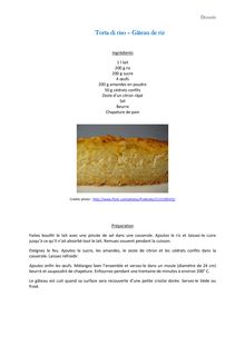 Gâteau de riz - recette italienne