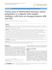 Twenty years of antimicrobial resistance control programme in a regional multi hospital institution, with focus on emerging bacteria (VRE and CPE)