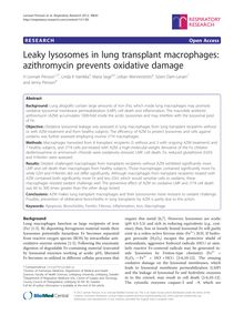 Leaky lysosomes in lung transplant macrophages: azithromycin prevents oxidative damage