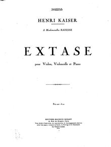 Partition de piano, Extase, Kaiser, Henri