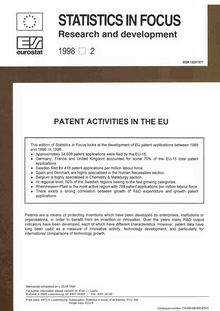 Patent activities in the EU