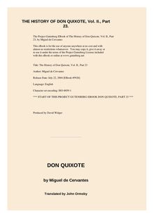 The History of Don Quixote, Volume 2, Part 23